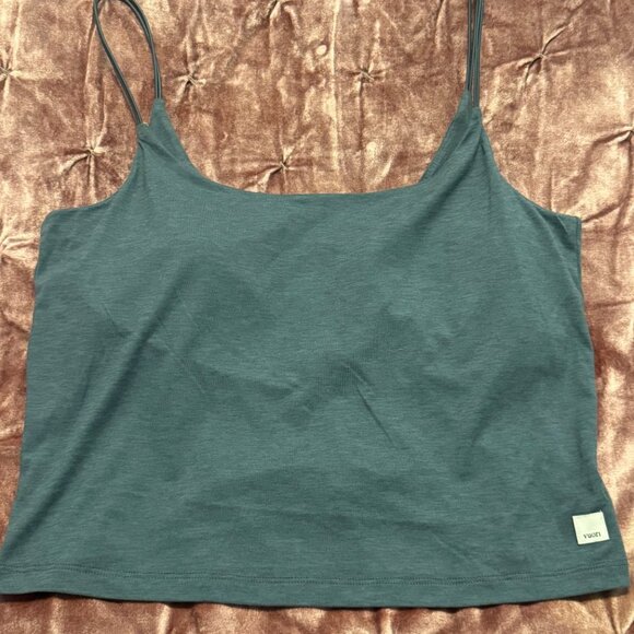 Vuori Lux Cami Cropped Tank in Cape Heather Blue Green, Size XL - Picture 6 of 11